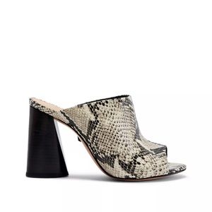 Schutz Dorothy Sandal Mules in Natural Snake